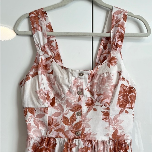 BAILEY BLUE NWOT White Blush Floral Corset Ruffle Cotton Mini Dress, Size XL - Picture 4 of 12